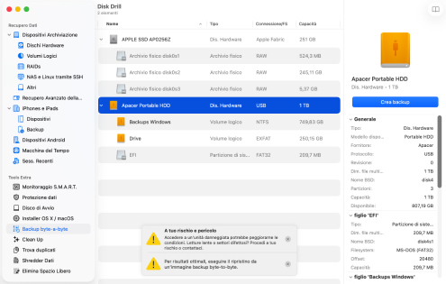 Esegui il backup del tuo disco rigido