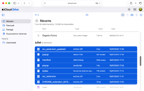Récupérer des fichiers depuis iCloud
