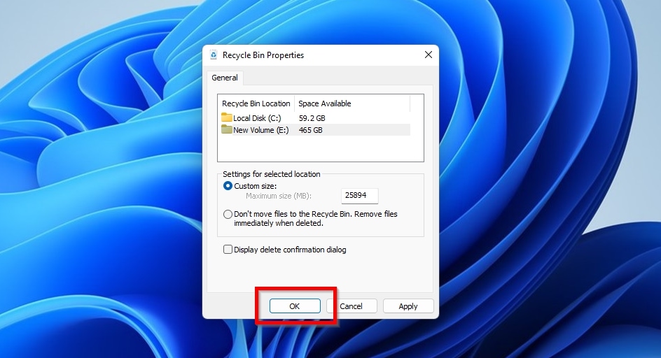 Recycle Bin OK