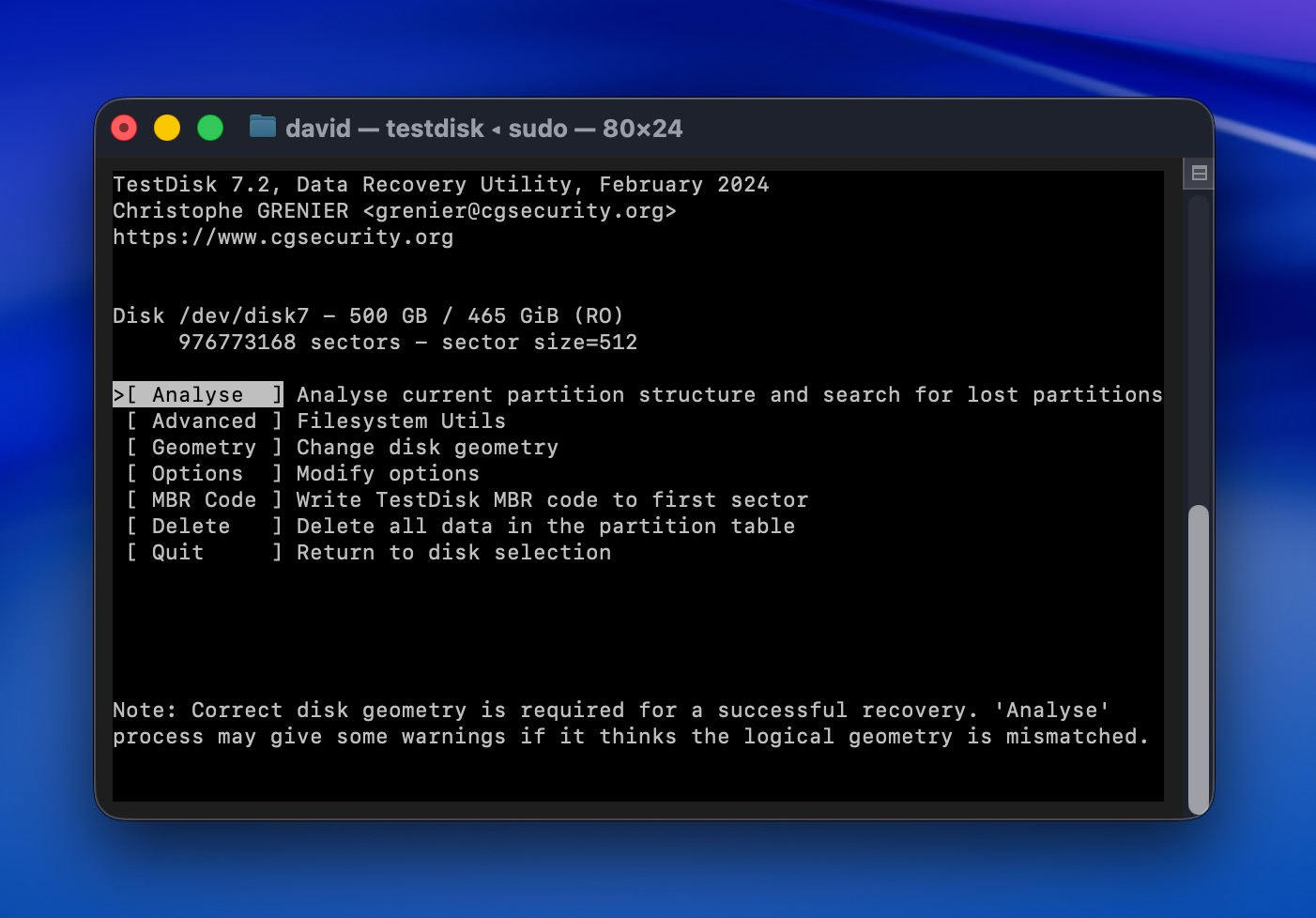 TestDisk analyse