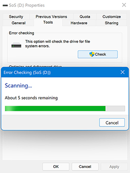 Windows 탐색기에서 디스크 확인 Windows 탐색기에서 디스크 확인